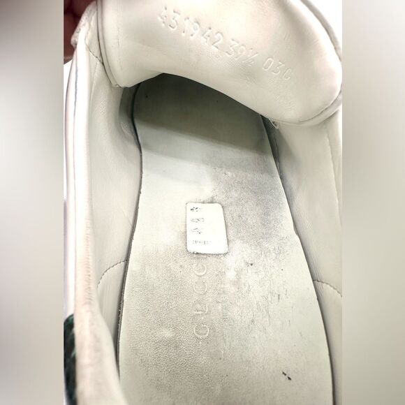 Gucci Ace Bee Embroidered Sneakers White leather Web Stripe Size EU 39.5 US 9.5 - Picture 8 of 14